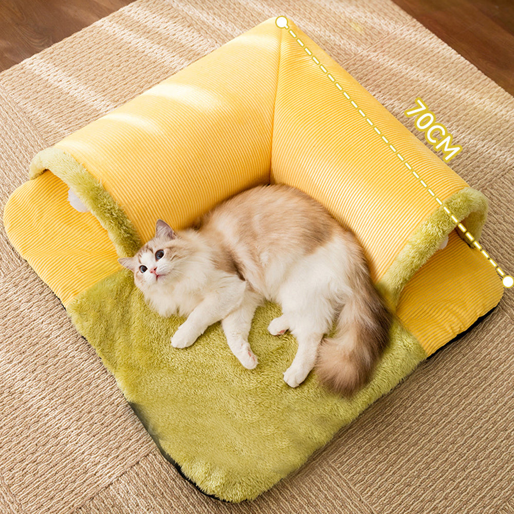Pet Cat Cave Tunnel Play Tunnel Bed Hanging Toy Balls