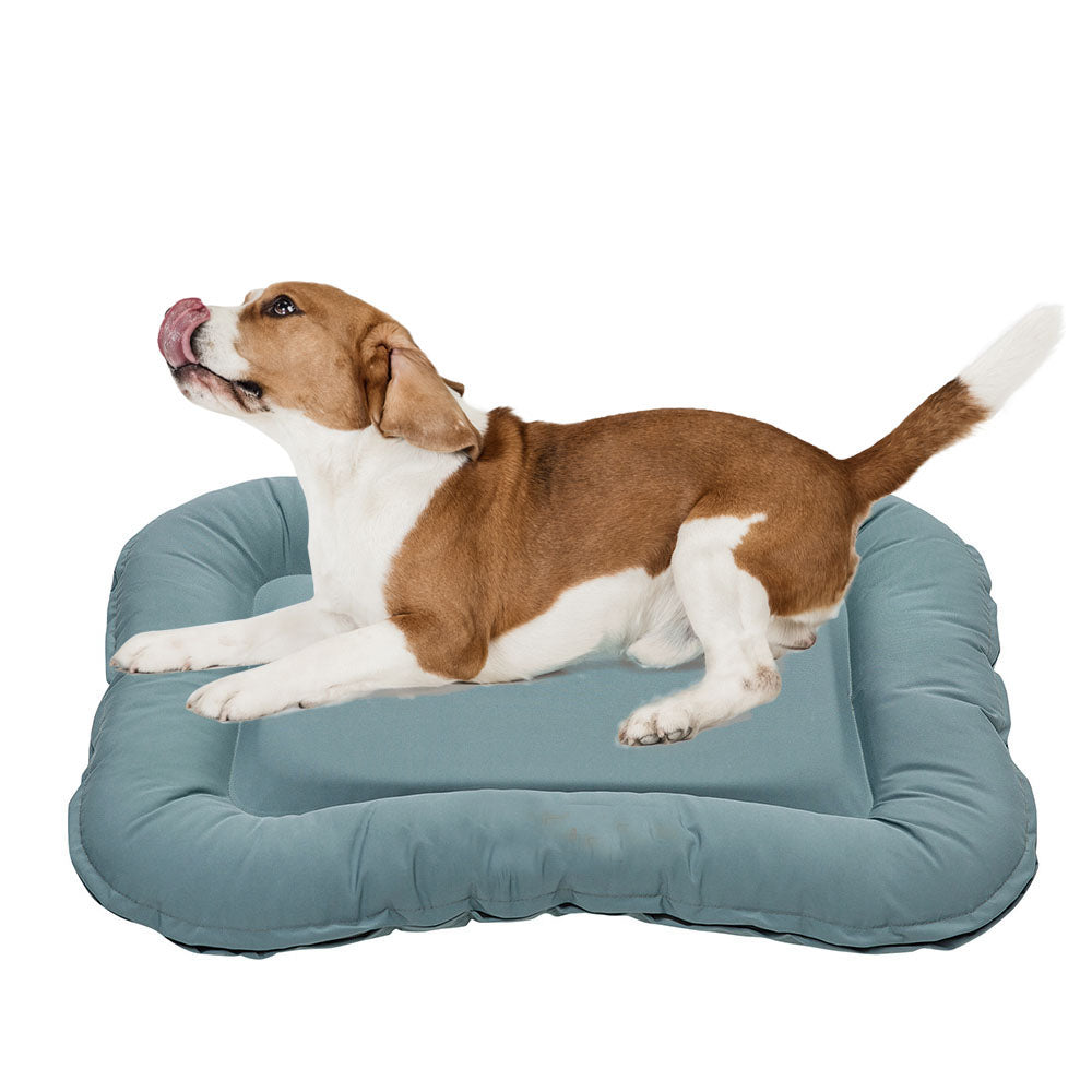Dog Bed Dog Mat Waterproof Pet GEL Memory Foam Raw Cotton Filling Blue