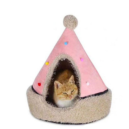 Pet Christmas Cottage Removable and washable yurt cat nesting Bed