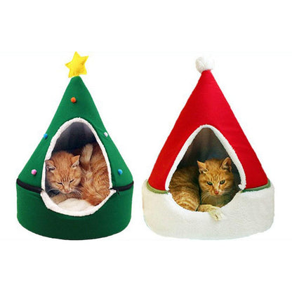 Pet Christmas Cottage Removable and washable yurt cat nesting Bed