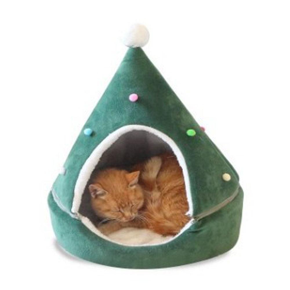 Pet Christmas Cottage Removable and washable yurt cat nesting Bed
